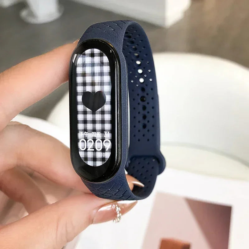 Xiaomi Mi Band 3‑7 Carbon Fiber Silicone Strap