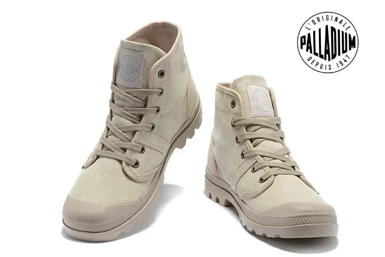 Men’s PALLADIUM Pampa Hi Sneakers – Breathable Lace-Up Canvas Ankle Boots for Outdoors