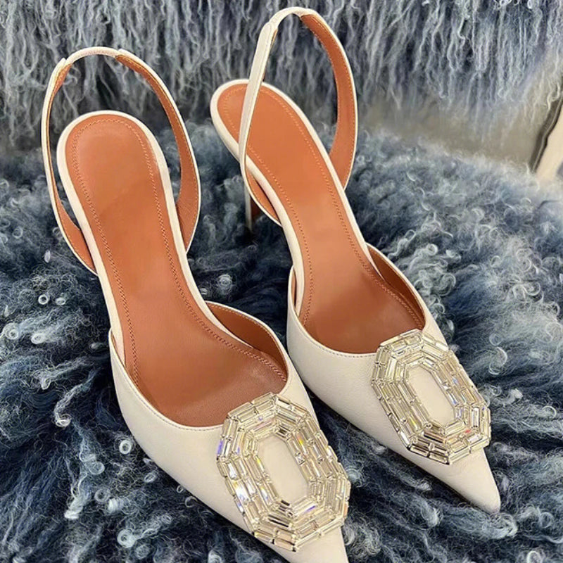 Women’s Rhinestone High Heels – Luxury Wedding & Party Pointed Toe Pumps