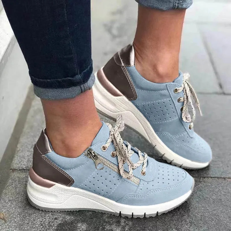 2025 Women’s Casual Sneakers – Lightweight, Thick-Soled Lace-Up Shoes