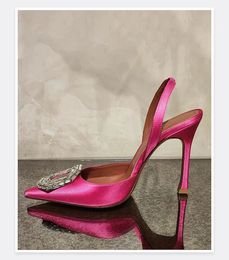 Women’s Rhinestone High Heels – Luxury Wedding & Party Pointed Toe Pumps