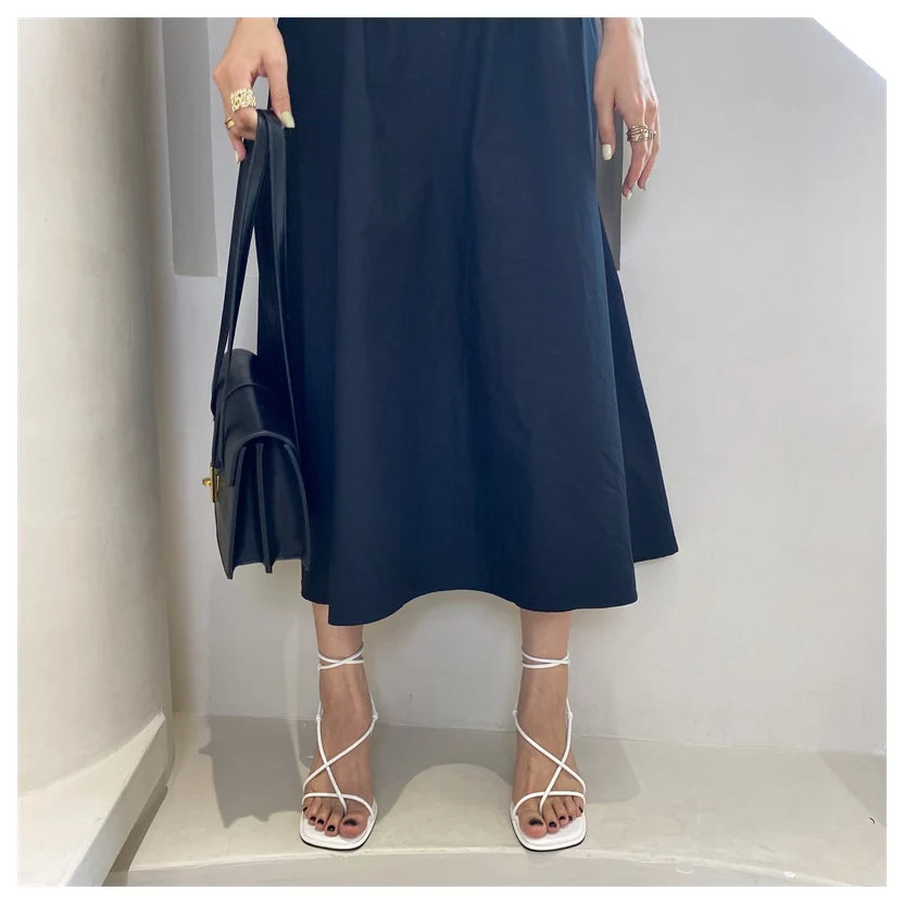 Women’s Summer Gladiator Sandals – Elegant High Heels with Buckle Strap for Party & Wedding