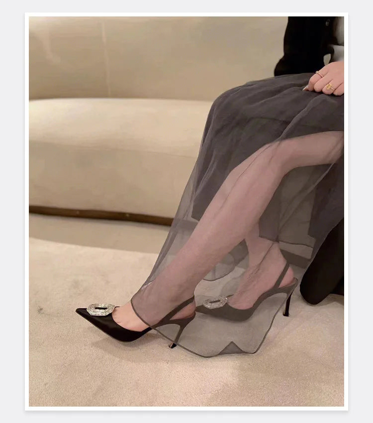 Women’s Rhinestone High Heels – Luxury Wedding & Party Pointed Toe Pumps