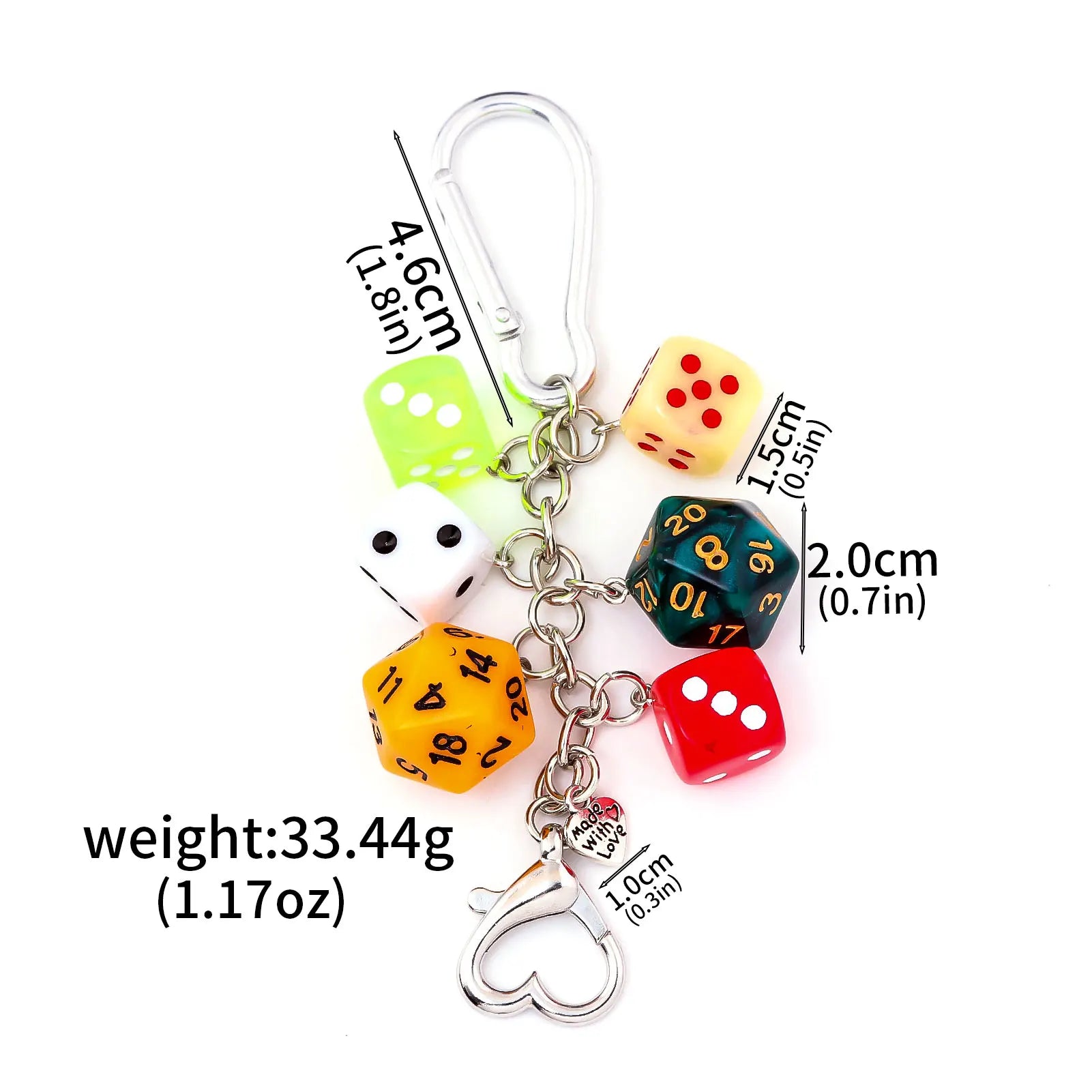 Ins Hiphop Black Dice Keychain Y2K Multi-sided Lucky Dice Keyring Pendant Men Women Car Mobile Phone Backpack Jewelry Gift
