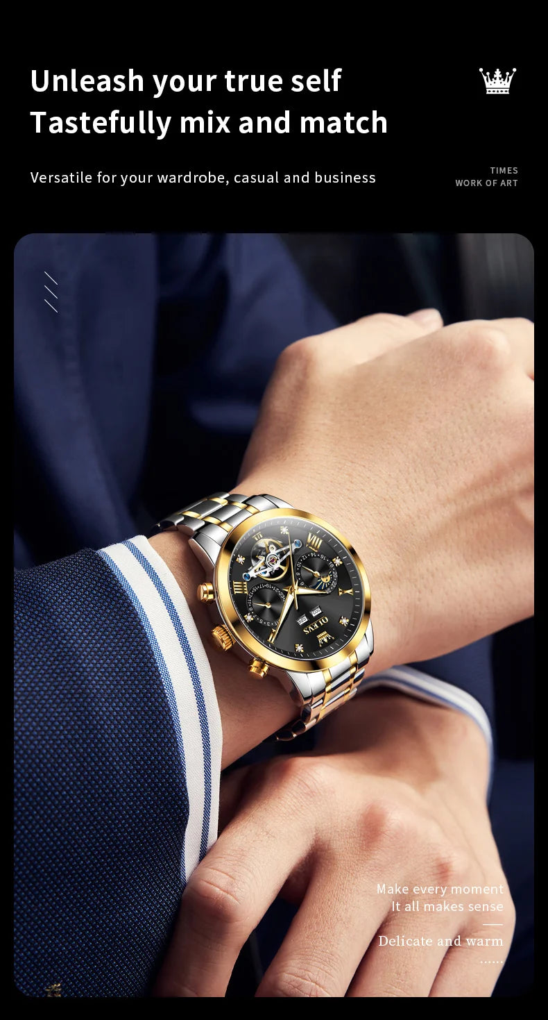 OLEVS 7029 Men’s Moon Phase Automatic Watch