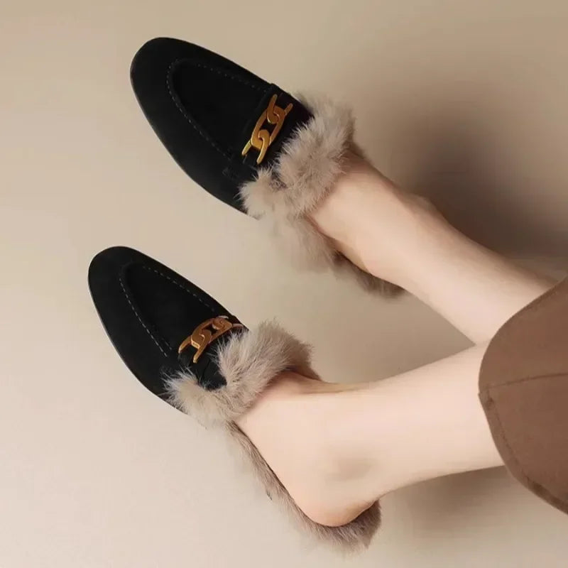 Women’s Winter Slippers – Suede, Warm Fur Mules & Plush Flats, Luxury Designer Shoes
