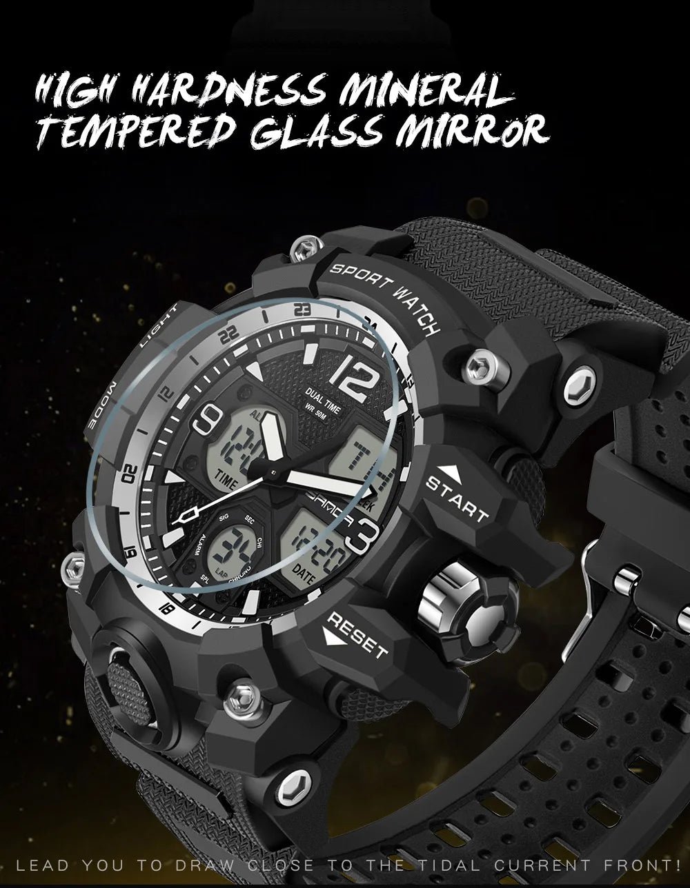 SANDA 6030 Military Digital + Quartz Watch – Waterproof Sports Model