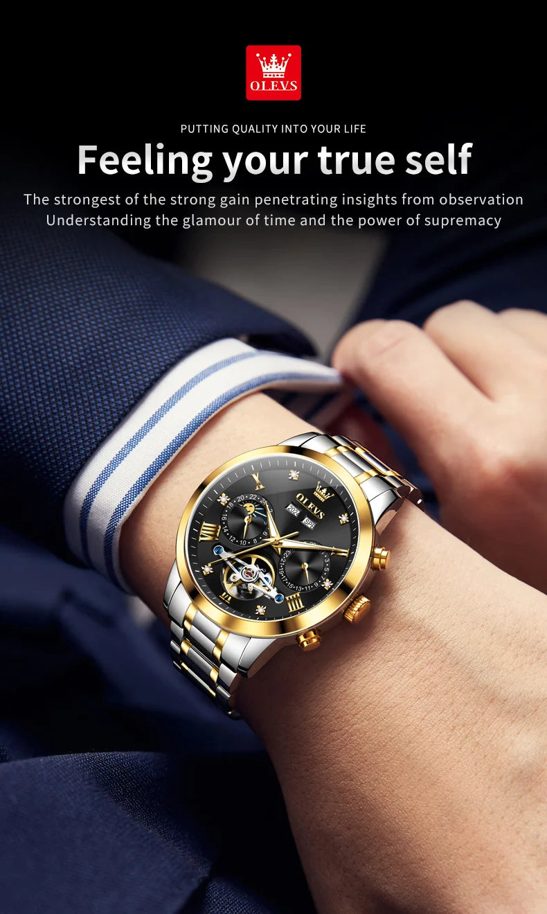OLEVS 7029 Men’s Moon Phase Automatic Watch