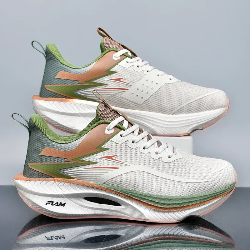 Marathon Running Sneakers – Lightweight, Shock-Absorbing, Breathable Mesh with Carbon Plate