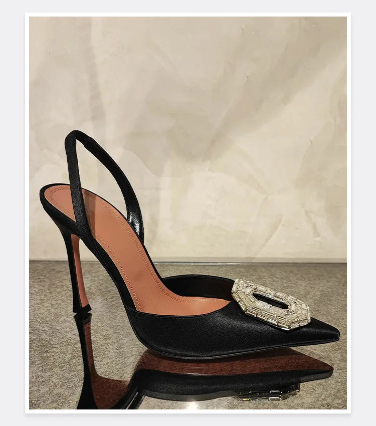 Women’s Rhinestone High Heels – Luxury Wedding & Party Pointed Toe Pumps