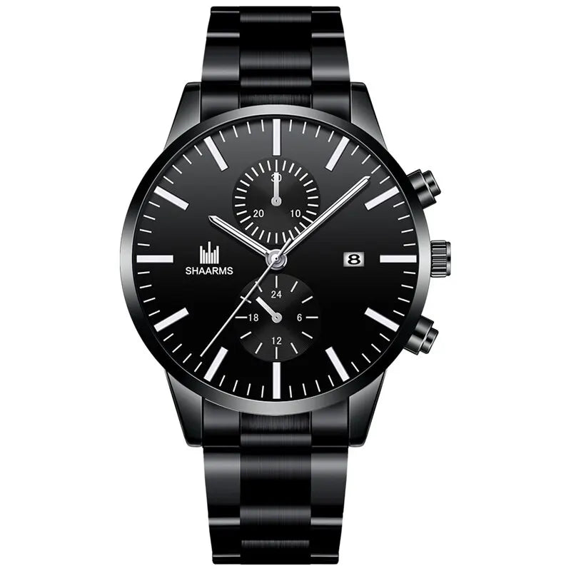Fashion Men’s Quartz Watch – Stainless Steel Strap