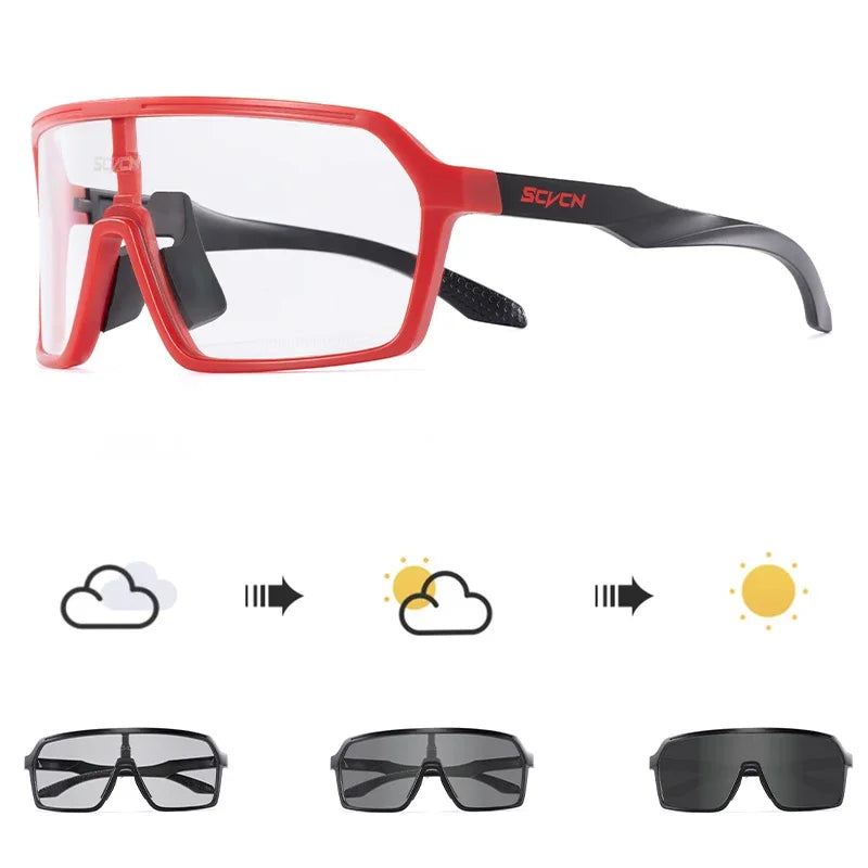 SCVCN Photochromic Sunglasses for Men Fashion Outdoor Sports Bicycle Cycling Glasses Woman Riding Goggles Eyewear Accessories
