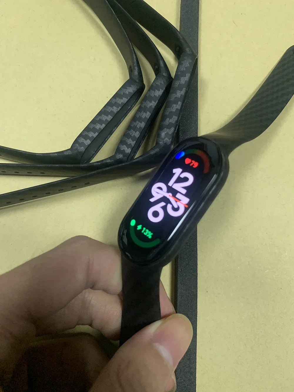Xiaomi Mi Band 3‑7 Carbon Fiber Silicone Strap