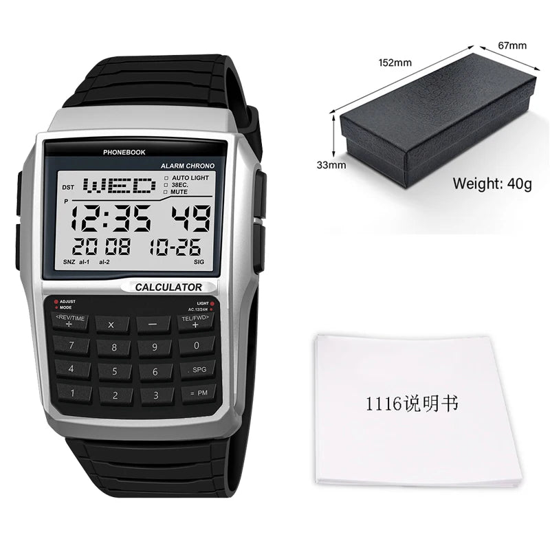 Explosive Men’s LED Calculator Watch