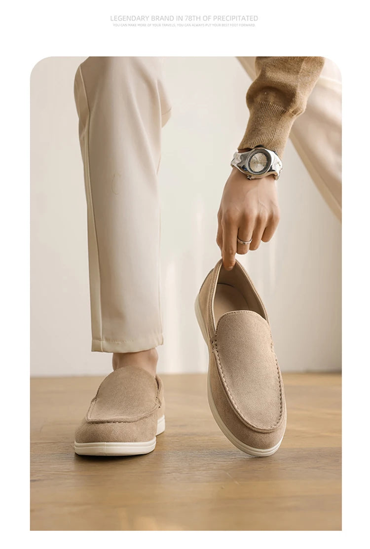 2025 Spring Men’s Leather Casual Shoes – Thick-Soled, British Style, Fashionable Sports Sneakers