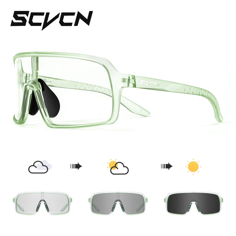 SCVCN Photochromic Sunglasses for Men Fashion Outdoor Sports Bicycle Cycling Glasses Woman Riding Goggles Eyewear Accessories