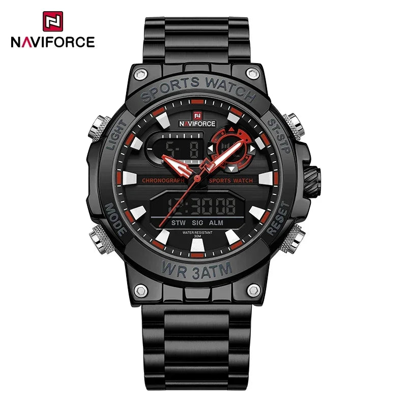 NAVIFORCE Dual Display Men’s Quartz Watch – Outdoor Style