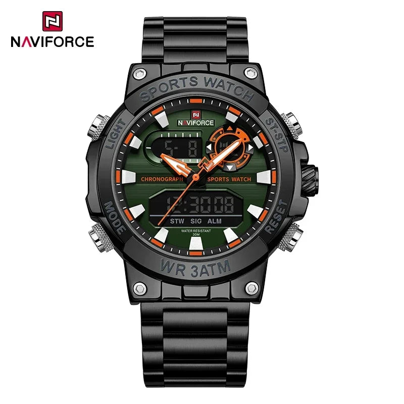 NAVIFORCE Dual Display Men’s Quartz Watch – Outdoor Style