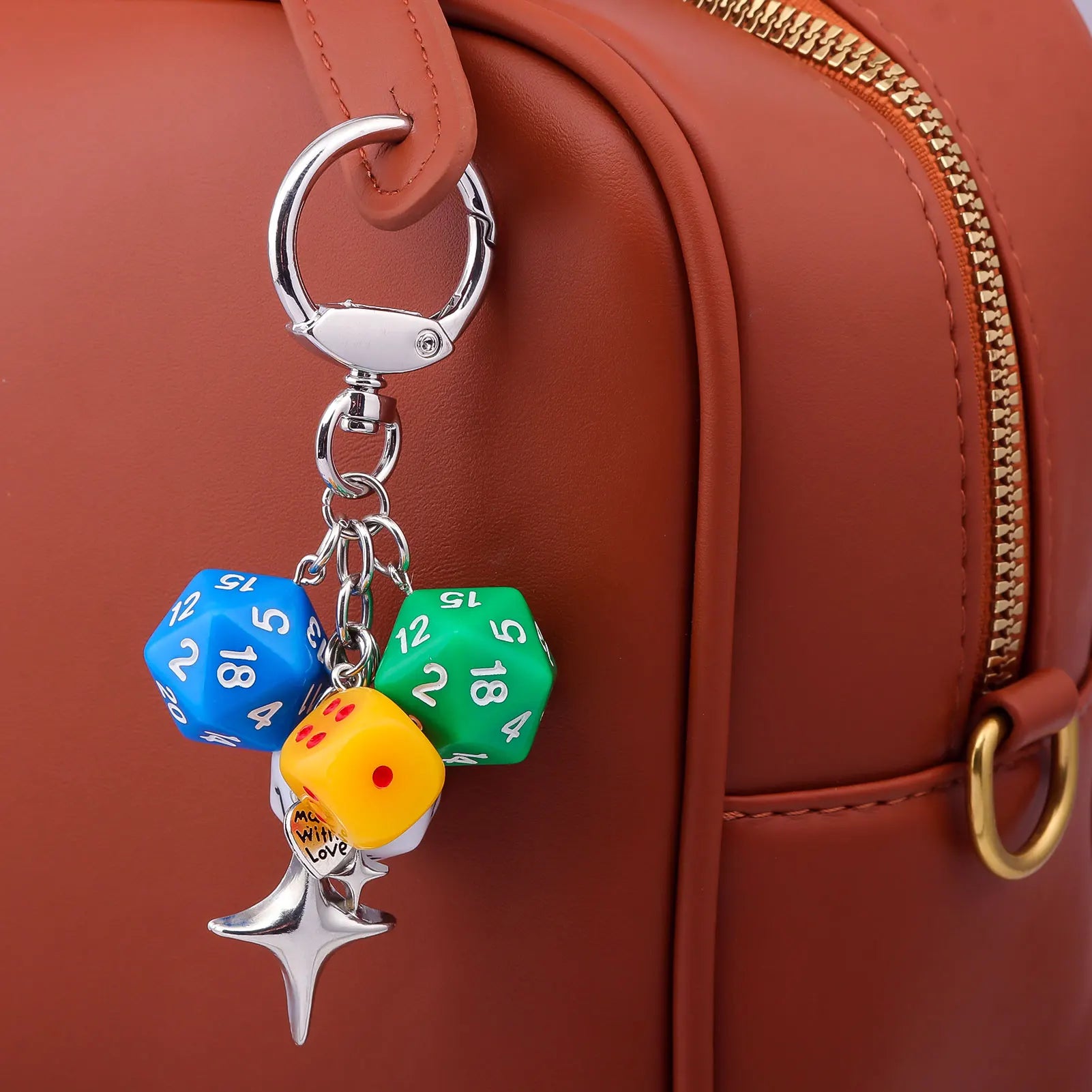 Ins Hiphop Black Dice Keychain Y2K Multi-sided Lucky Dice Keyring Pendant Men Women Car Mobile Phone Backpack Jewelry Gift