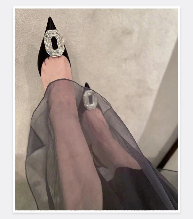 Women’s Rhinestone High Heels – Luxury Wedding & Party Pointed Toe Pumps
