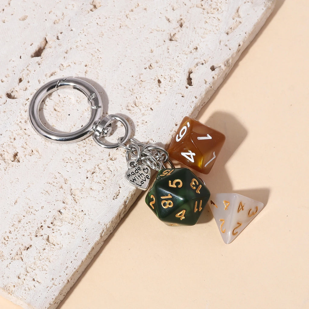 Ins Hiphop Black Dice Keychain Y2K Multi-sided Lucky Dice Keyring Pendant Men Women Car Mobile Phone Backpack Jewelry Gift