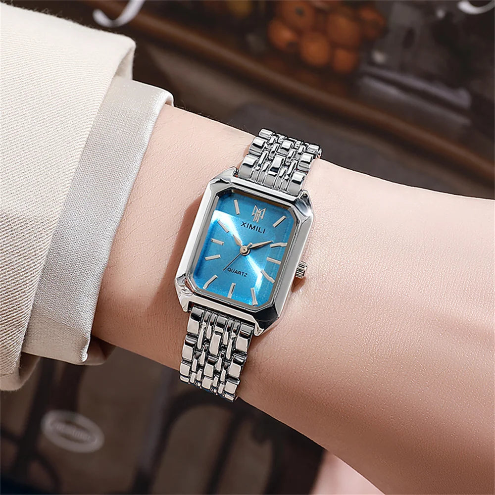 Luxury Square Ladies Quartz Watch – Gold Plated Stainless Steel