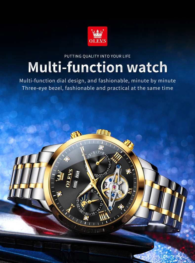 OLEVS 7029 Men’s Moon Phase Automatic Watch