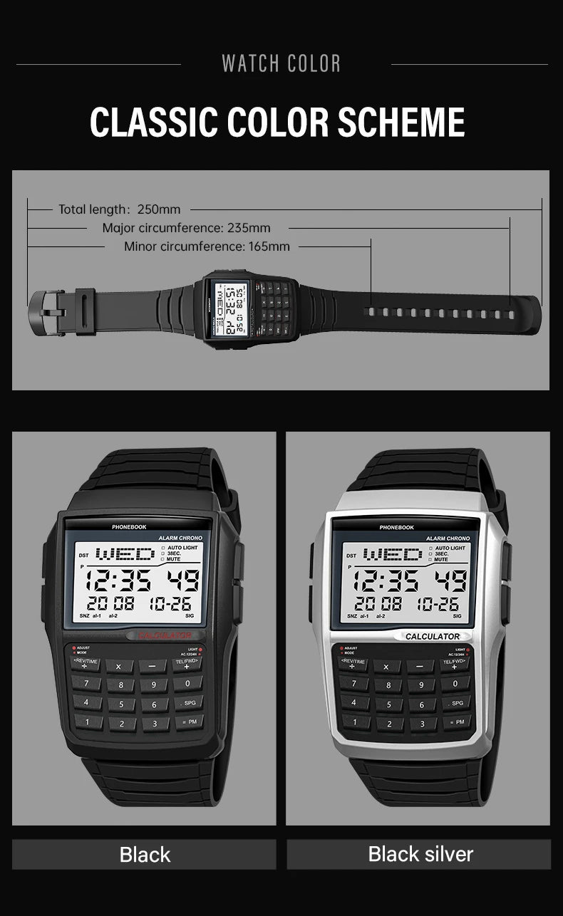 Explosive Men’s LED Calculator Watch