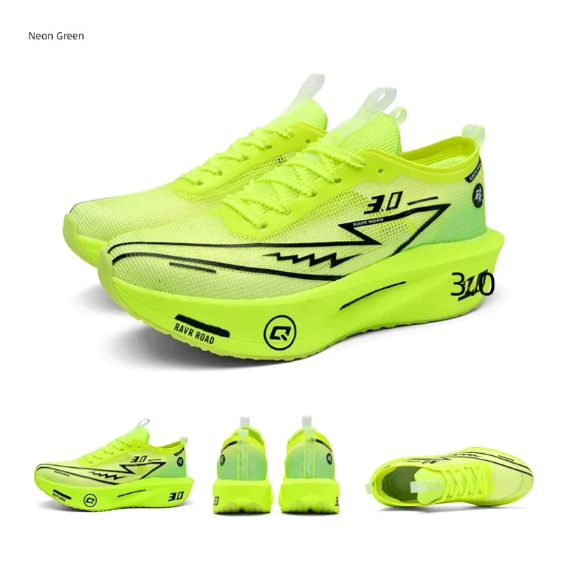 Men's Carbon Board Sneakers Anti-slip Cushioned Comfortable Racing Training Running Shoes Mesh Tennis Shoes Casual for Women