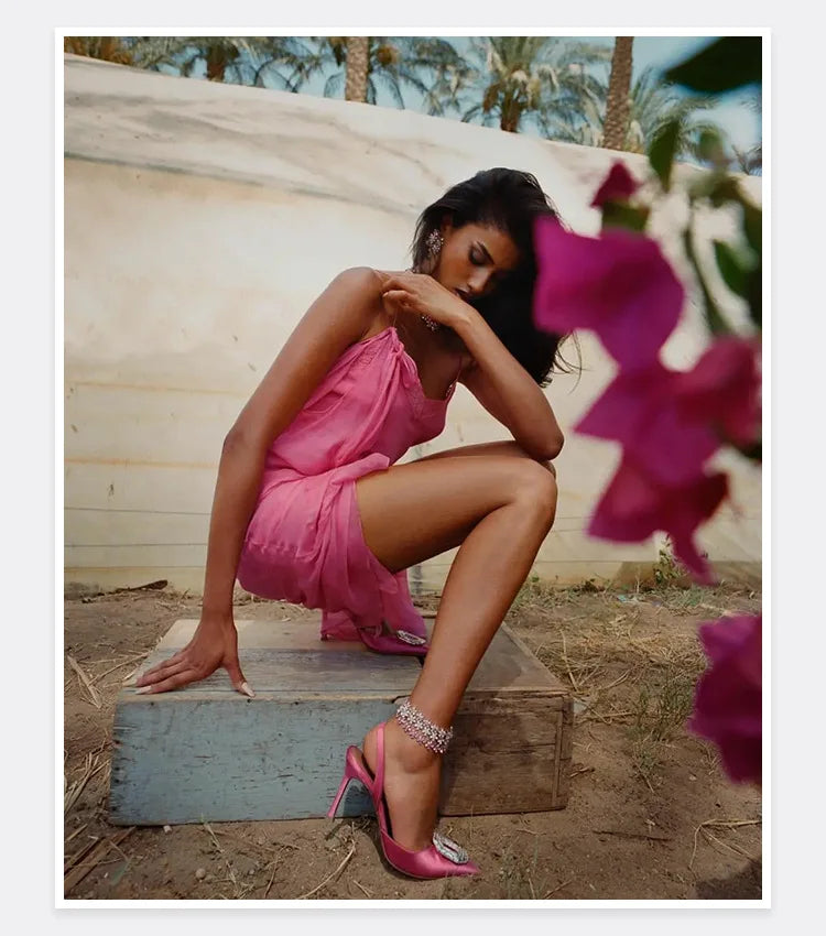 Women’s Rhinestone High Heels – Luxury Wedding & Party Pointed Toe Pumps