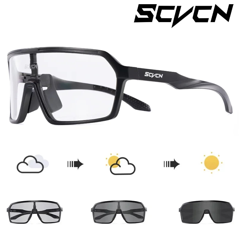 SCVCN Photochromic Sunglasses for Men Fashion Outdoor Sports Bicycle Cycling Glasses Woman Riding Goggles Eyewear Accessories