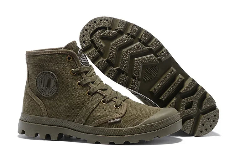 Men’s PALLADIUM Pampa Hi Sneakers – Breathable Lace-Up Canvas Ankle Boots for Outdoors