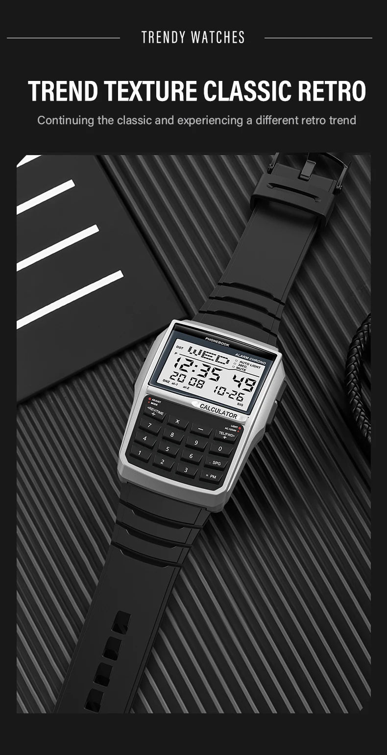 Explosive Men’s LED Calculator Watch