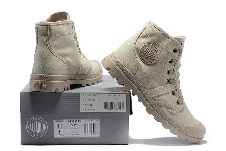 Men’s PALLADIUM Pampa Hi Sneakers – Breathable Lace-Up Canvas Ankle Boots for Outdoors