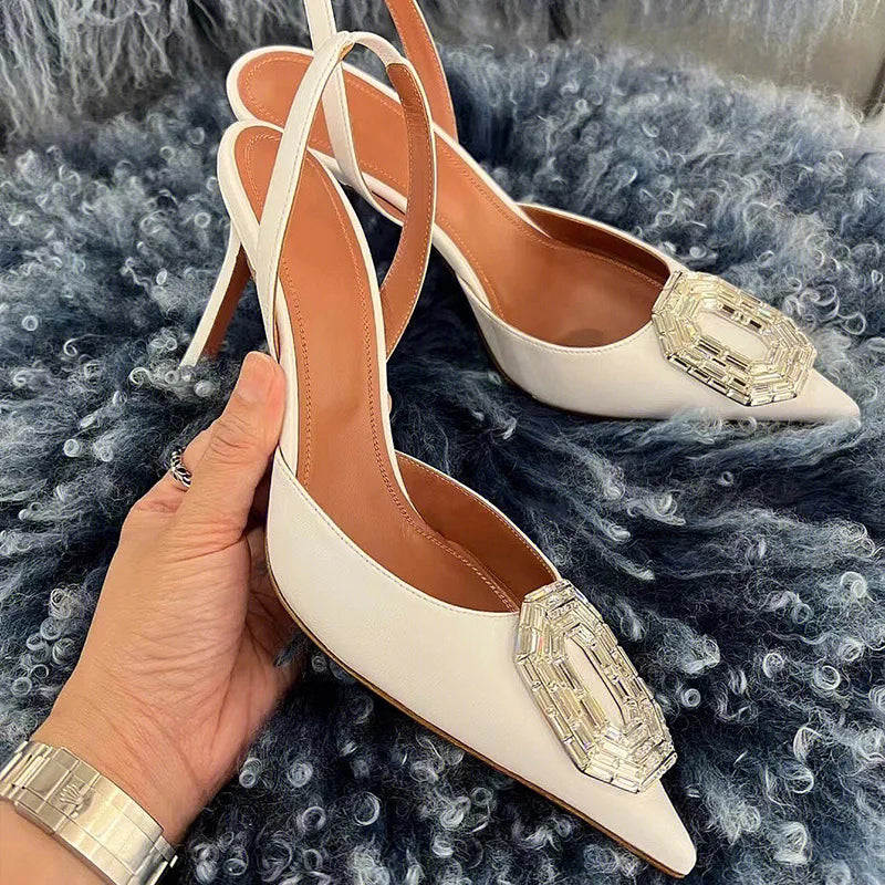 Women’s Rhinestone High Heels – Luxury Wedding & Party Pointed Toe Pumps