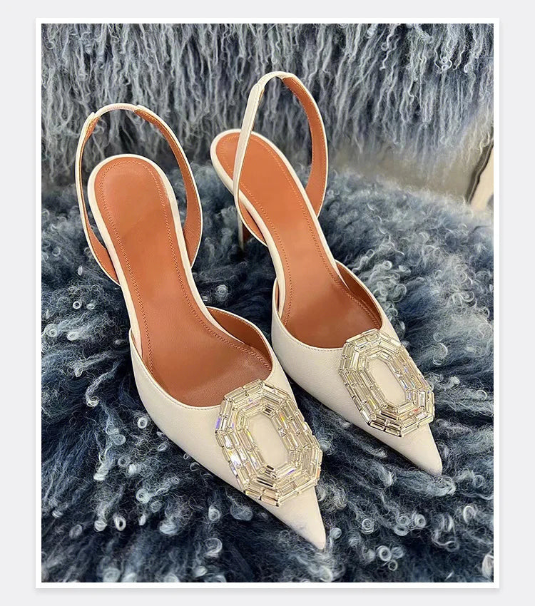Women’s Rhinestone High Heels – Luxury Wedding & Party Pointed Toe Pumps