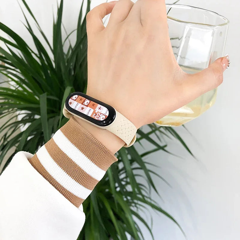 Xiaomi Mi Band 3‑7 Carbon Fiber Silicone Strap