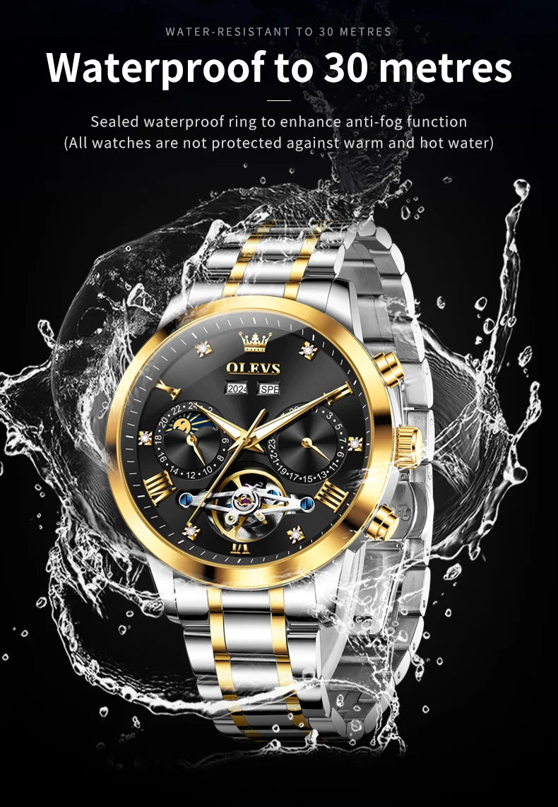 OLEVS 7029 Men’s Moon Phase Automatic Watch