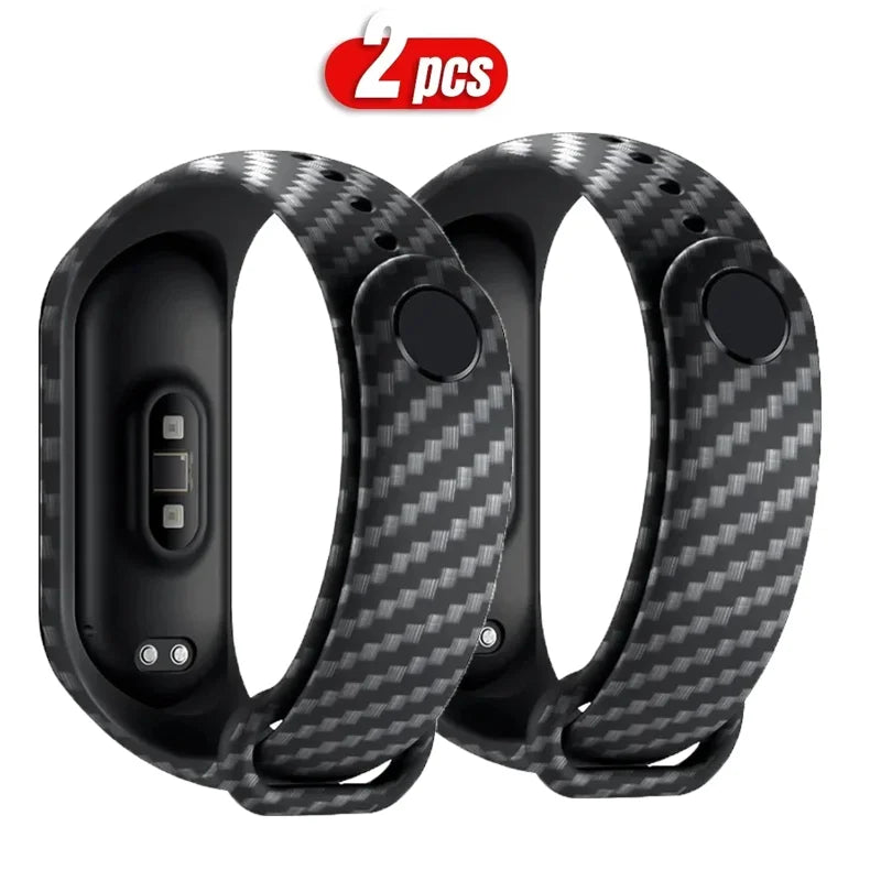 Xiaomi Mi Band 3‑7 Carbon Fiber Silicone Strap
