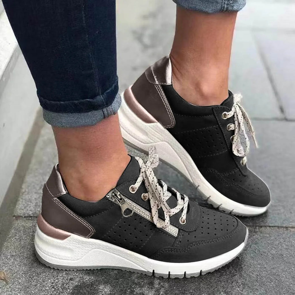 2025 Women’s Casual Sneakers – Lightweight, Thick-Soled Lace-Up Shoes