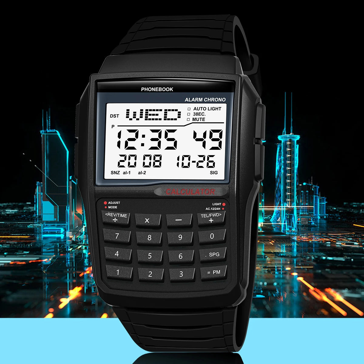 Explosive Men’s LED Calculator Watch