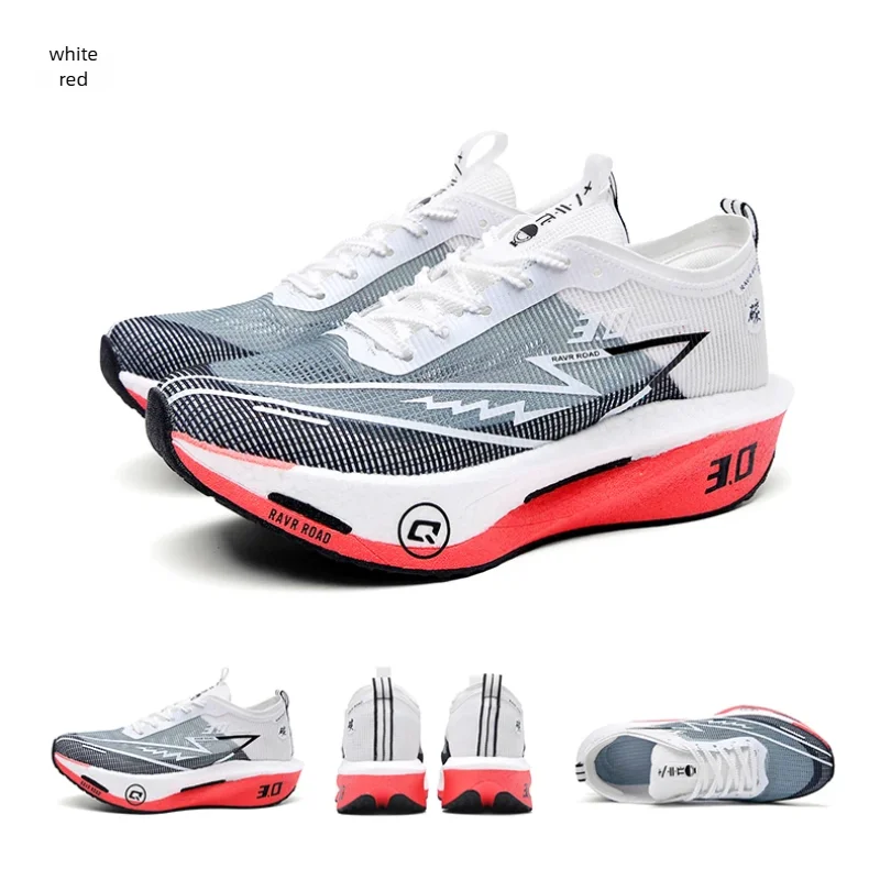 Men's Carbon Board Sneakers Anti-slip Cushioned Comfortable Racing Training Running Shoes Mesh Tennis Shoes Casual for Women