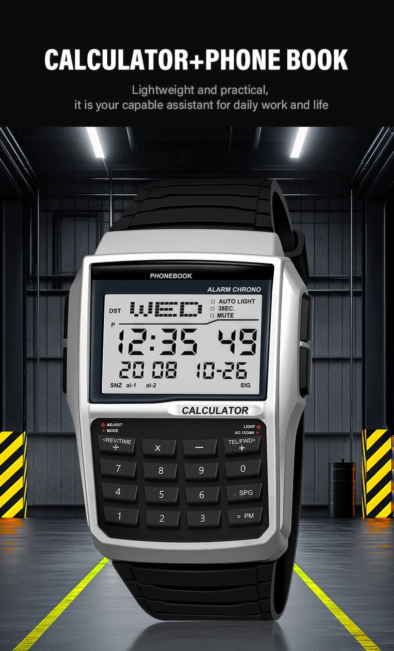 Explosive Men’s LED Calculator Watch