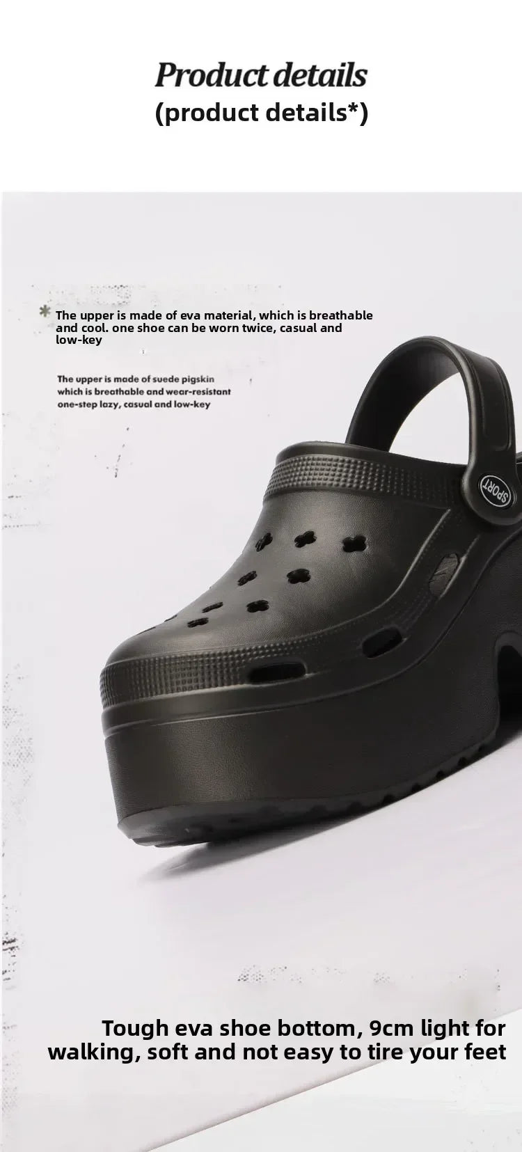 Women’s Summer Platform Clogs – Thick Sole, Non-Slip Beach & Casual Sandals