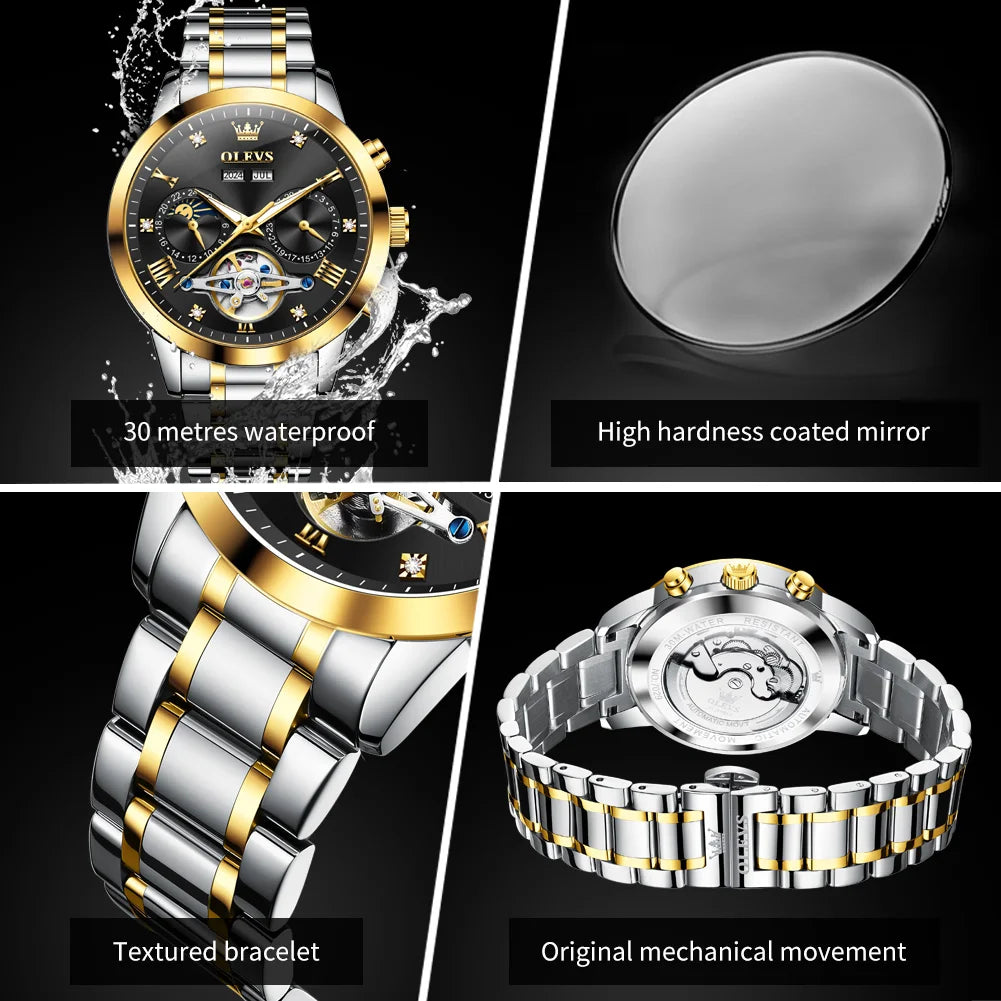 OLEVS 7029 Men’s Moon Phase Automatic Watch