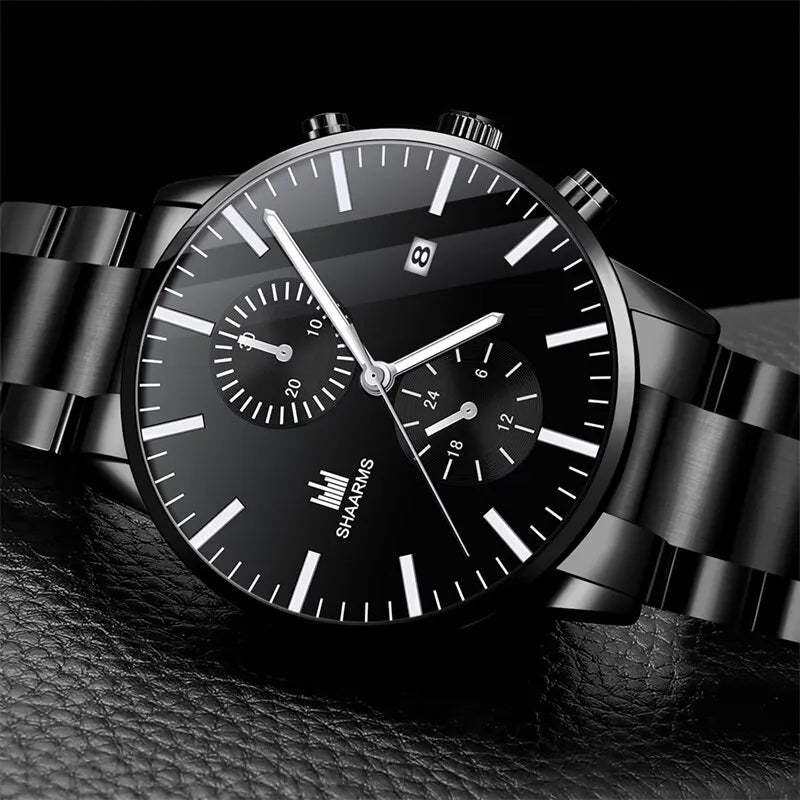 Fashion Men’s Quartz Watch – Stainless Steel Strap
