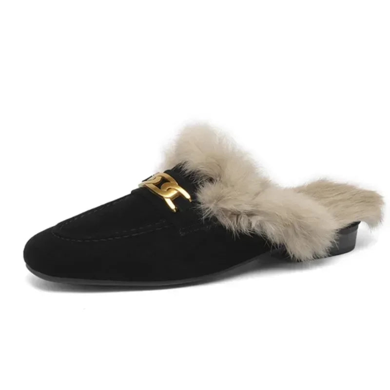 Women’s Winter Slippers – Suede, Warm Fur Mules & Plush Flats, Luxury Designer Shoes