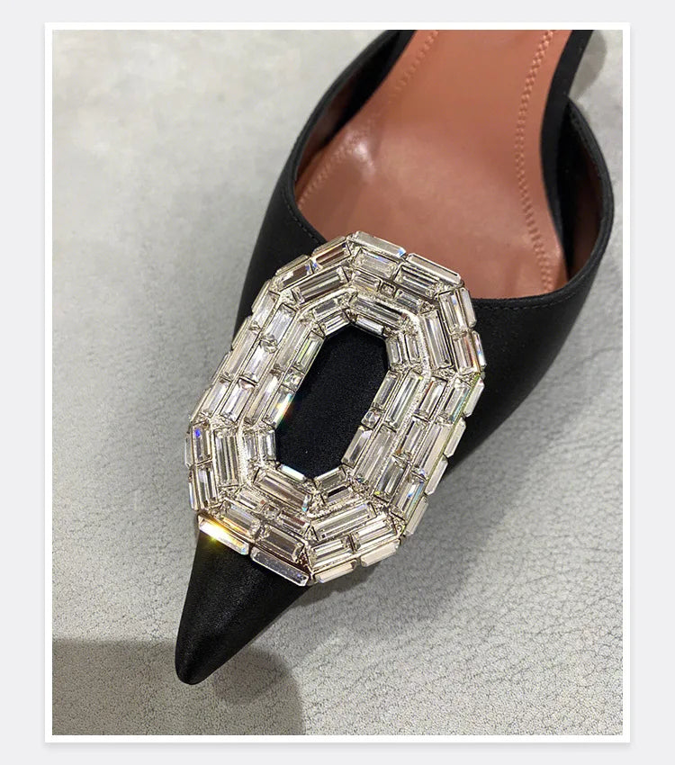 Women’s Rhinestone High Heels – Luxury Wedding & Party Pointed Toe Pumps