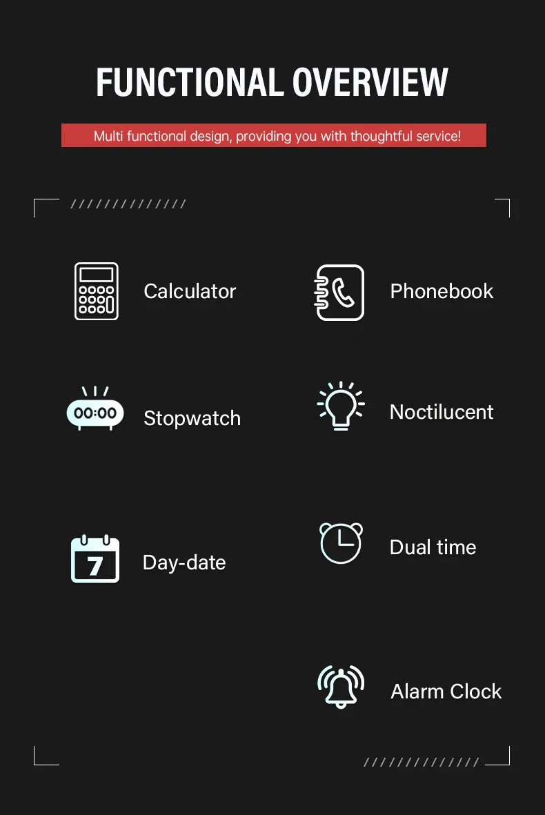 Explosive Men’s LED Calculator Watch