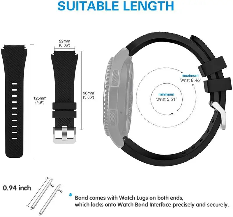 22mm Breathable Silicone Strap for Huawei Watch GT Series